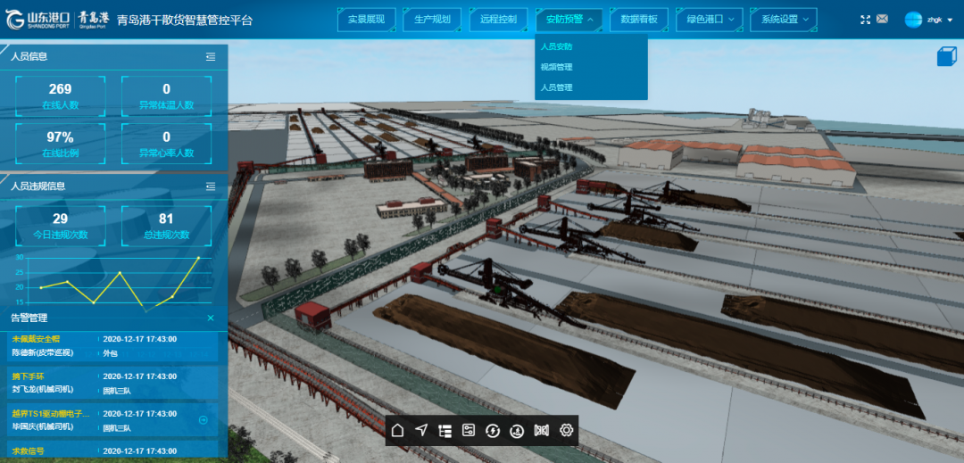 青島港干散貨智能管控平臺(tái)